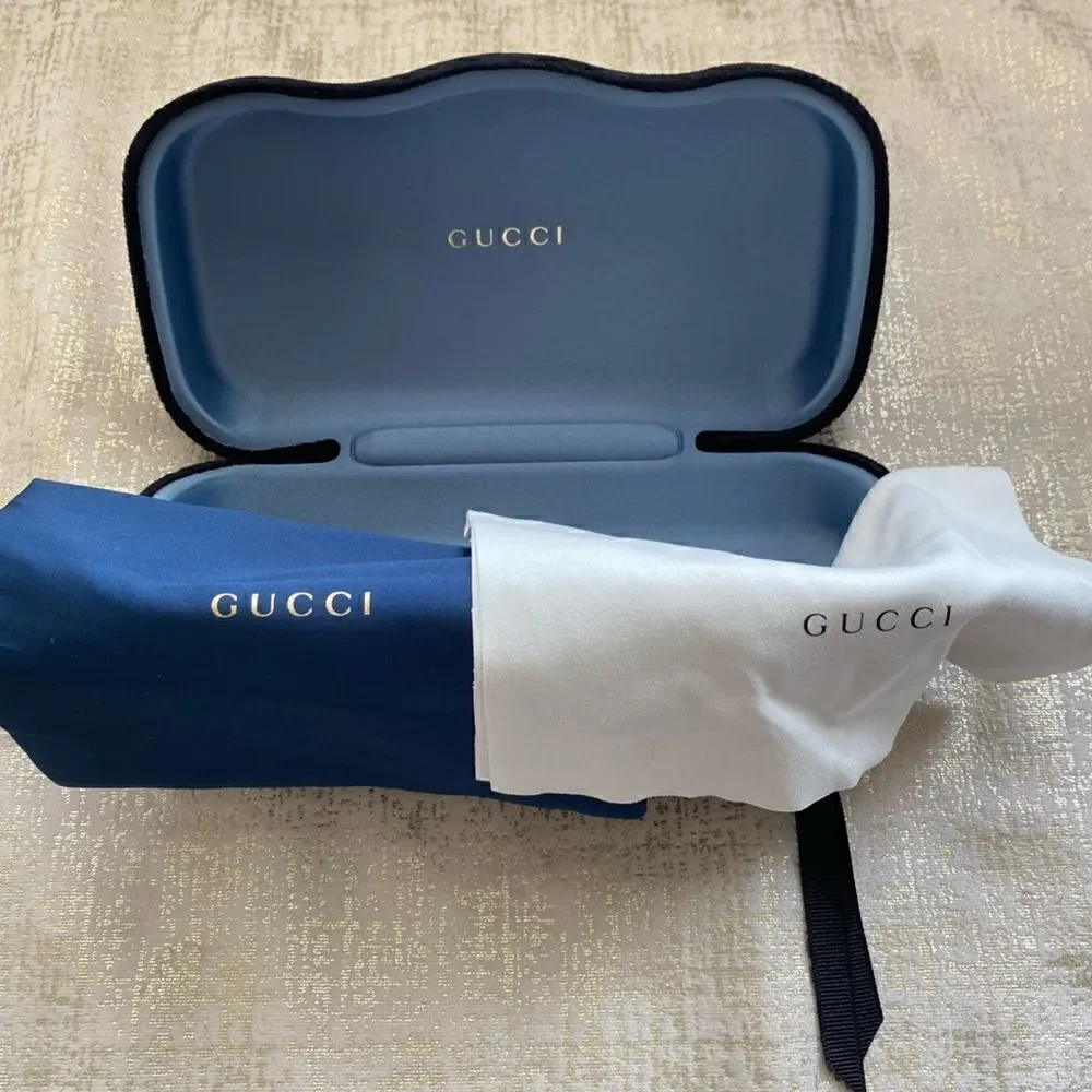 Gucci Brown Havana Rectangular/Square Sunglasses. EUC! Complete Set